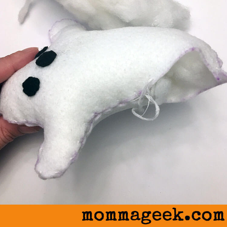 Fill the felt ghost with stuffing