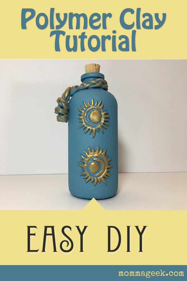 Polymer clay ideas sun moon bottle jar